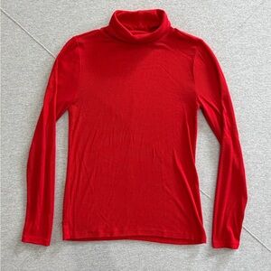 LOFT Red Ribbed Turtleneck